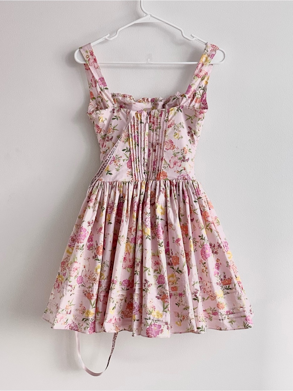 House of CB Natassia Pink Floral Print Cotton Blend Corset Mini Dress NWT - Picture 2 of 8